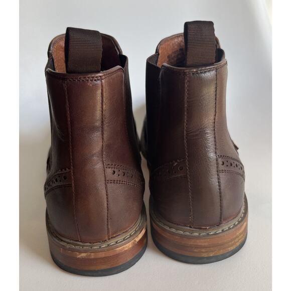 Mens Florsheim Streets WT Chelsea Boots Size 10 Brown Leather Wingtip Brogue EUC main image 10